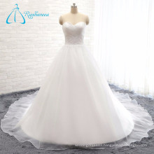 2017 Best Sale A-Line Sweetheart Organza Pleat Wedding Dress White